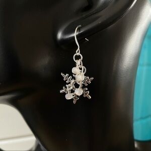 $10 SALE Handmade Snowy Day Snowflake Earrings Outdoor Fun Winter